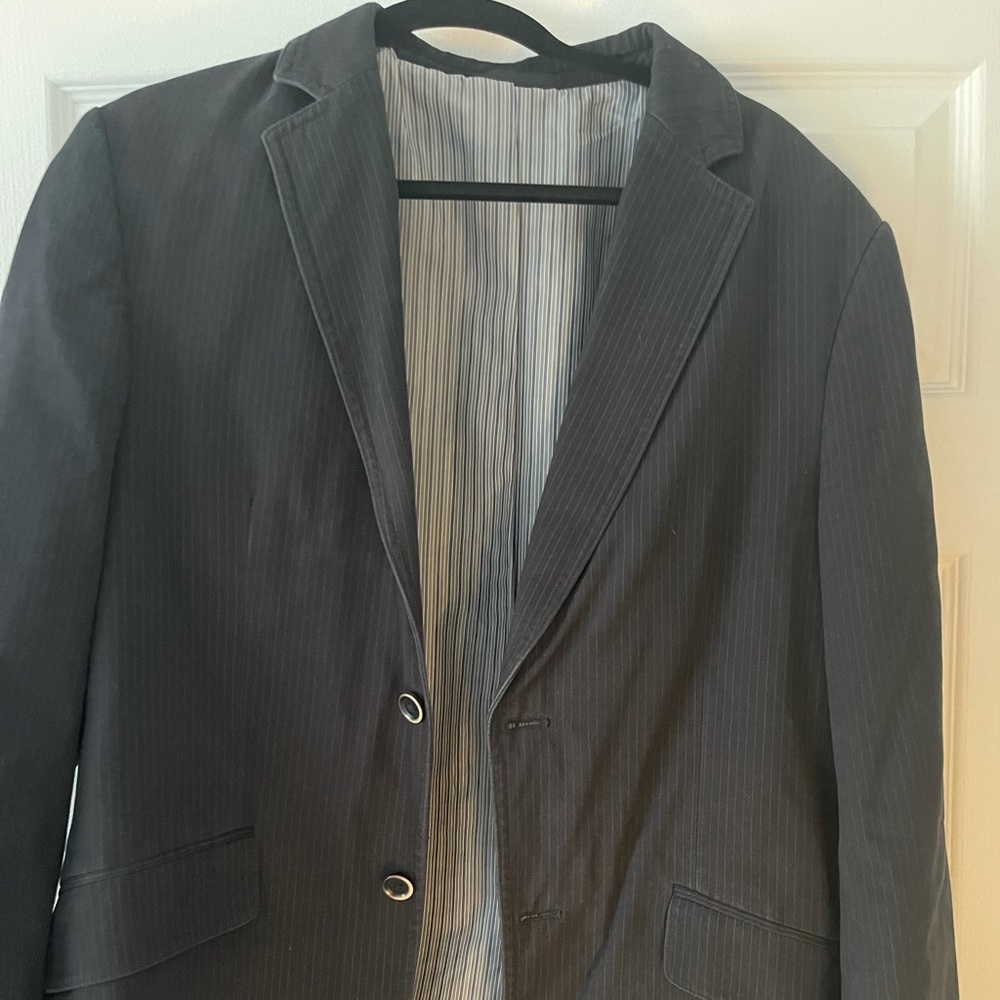 Assets Andrew Fezza Stripped Blazer- Navy Blue